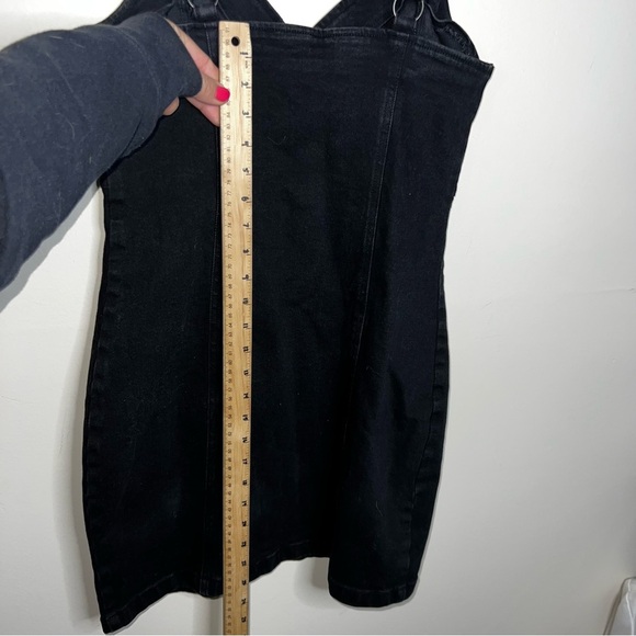 GARAGE Mini Dress Black Denim Zip Front Cotton Size Small NWT - Picture 3 of 10
